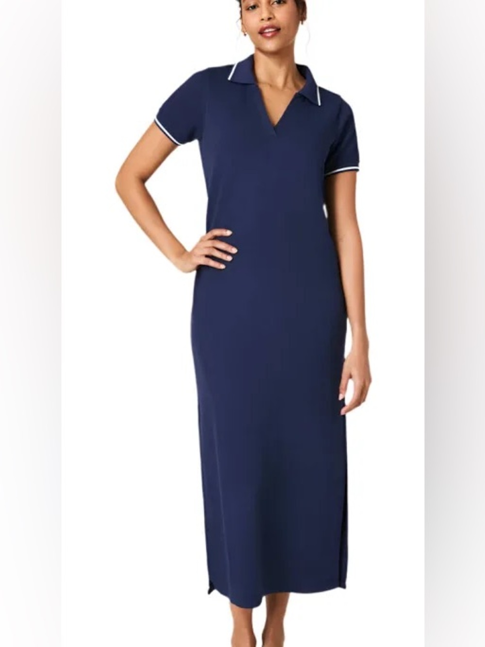 SPANX Air Essentials Pique Polo midi dress NWT